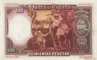 Spain 500 Pesetas, 1931 reverse