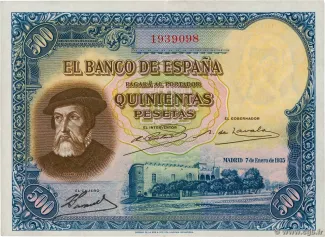 Spain 500 Pesetas, 1935 obverse