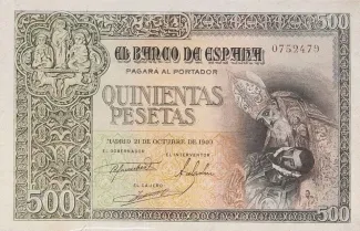 Spain 500 Pesetas, 1940 obverse