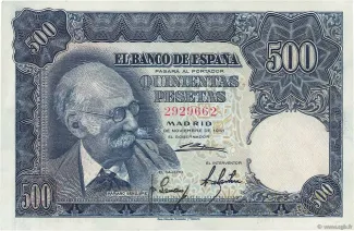 Spain 500 Pesetas, 1951 obverse