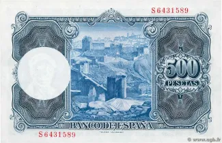 Spain 500 Pesetas, 1954 reverse