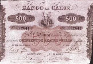 Spain 500 Reales de Vellón, obverse