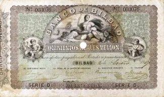 Spain 500 Reales de Vellón, 1857 obverse