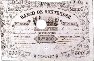 Spain 500 Reales de Vellón, 1857 obverse