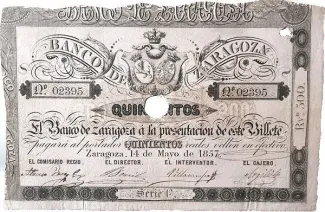 Spain 500 Reales de Vellón, 1857 obverse