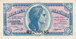 Spain 50 Centimos, 1937 obverse