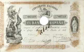 Spain 50 Escudos, 1868 obverse