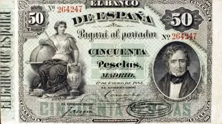 Spain 50 Pesetas, 1884 obverse