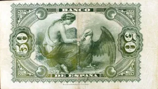 Spain 50 Pesetas, 1884 reverse