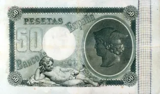Spain 50 Pesetas, 1893 reverse