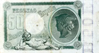 Spain 50 Pesetas, 1898 reverse