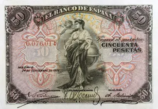 Spain 50 Pesetas, 1906 obverse
