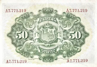 Spain 50 Pesetas, 1906 reverse