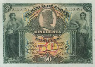 Spain 50 Pesetas, 1907 obverse