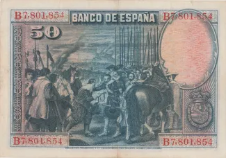 Spain 50 Pesetas, 1928 reverse