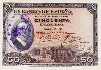 Spain 50 Pesetas, 1931 obverse