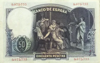 Spain 50 Pesetas, 1931 reverse