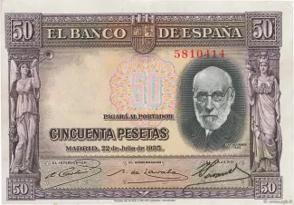 Spain 50 Pesetas, 1935 obverse