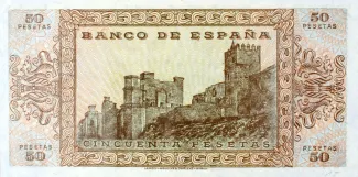Spain 50 Pesetas, 1938 reverse