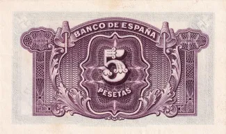 Spain 5 Pesetas, 1935 reverse