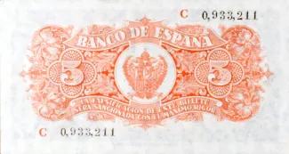 Spain 5 Pesetas, 1937 reverse