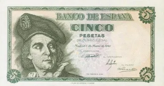 Spain 5 Pesetas, 1948 obverse