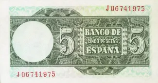Spain 5 Pesetas, 1948 reverse