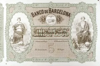 Spain 5 Pesos Fuertes, 1868 obverse