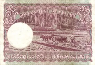 Sri Lanka 50 Rupees - George VI, 1941-1945 reverse
