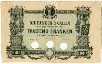 St. Gallen 1.000 Francs, 1873 image