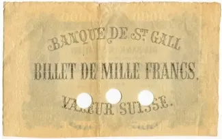 St. Gallen 1.000 Francs, 1873 reverse