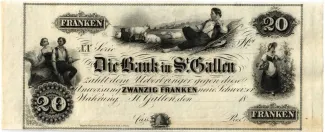 St. Gallen 20 Francs, 1852 image