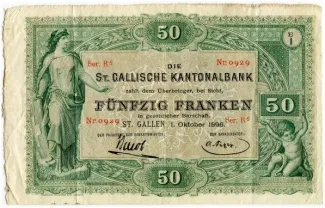 St. Gallen 50 Francs, 1905 image