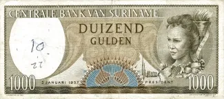 Suriname 1.000 Gulden, 1957 image