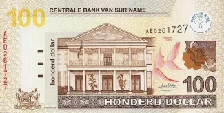 Suriname 100 Dollars, 2006 image