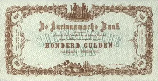 Suriname 100 Gulden, 1911 image