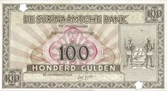 Suriname 100 Gulden, 1951 image