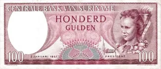 Suriname 100 Gulden, 1957 image