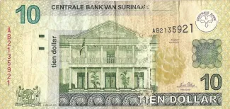 Suriname 10 Dollars, 2009 image
