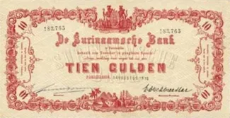 Suriname 10 Gulden, 1919 image