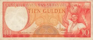 Suriname 10 Gulden, 1957 image