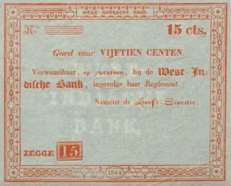 Suriname 15 Centen, 1848 image