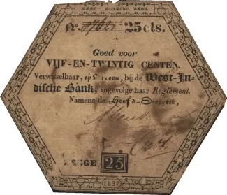 Suriname 25 Centen, 1848 image