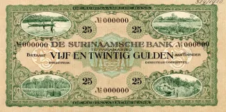Suriname 25 Gulden, 1925 image