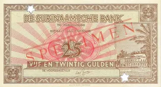 Suriname 25 Gulden, 1951 image