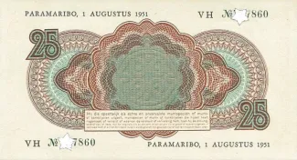 Suriname 25 Gulden, 1951 reverse