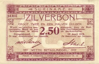 Suriname 2 Gulden, 1918 image