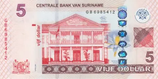 Suriname 5 Dollars, 2020 image