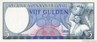 Suriname 5 Gulden, 1957 image