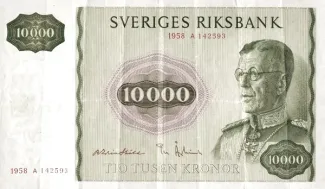 Sweden 10.000 Kronor, 1958 image
